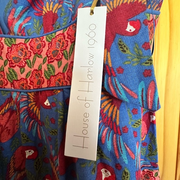 NWT House of Harlow 1960 Floral Blue Sleeveless Dress XL - Picture 3 of 10